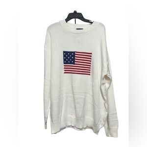 Simply Southern White Sweater with American Flag - XXL